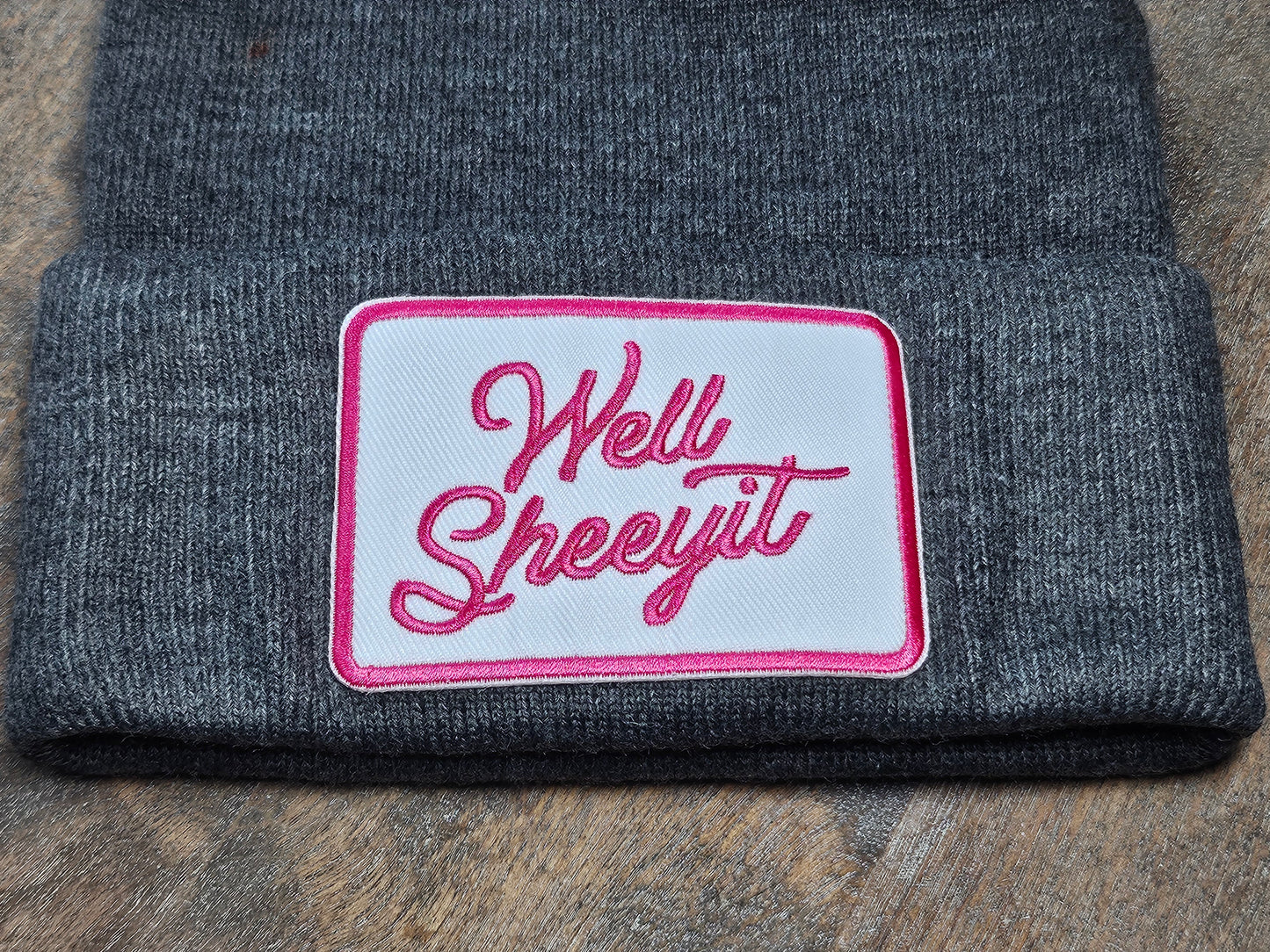 Beanie with embroidered patch