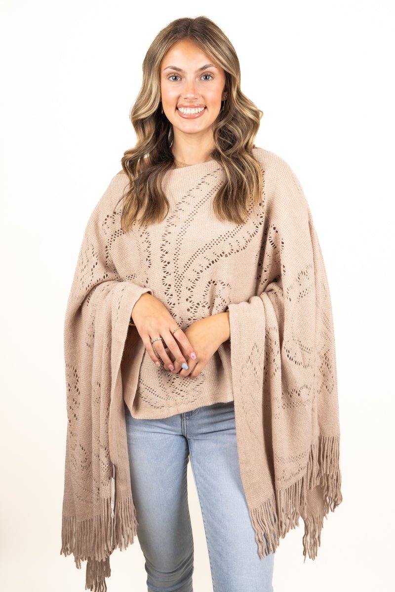 Western boho fringe poncho. so soft to cuddle up in.