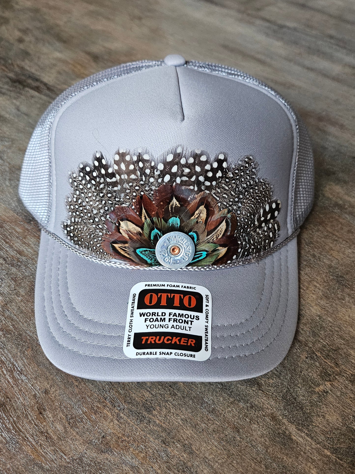 Custom silver grey trucker hat