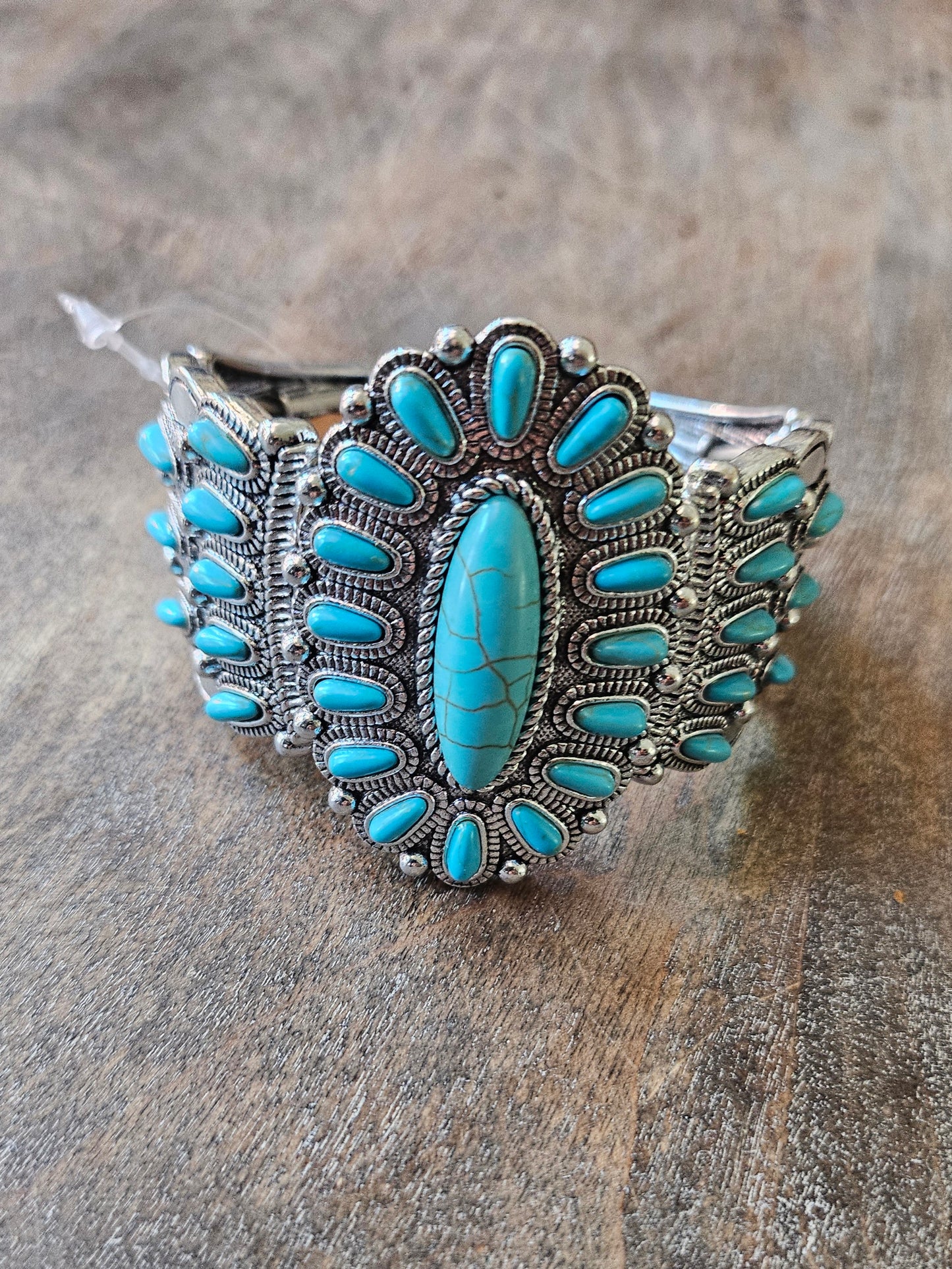 Western Style Turquoise Stone Stretch Bracelet