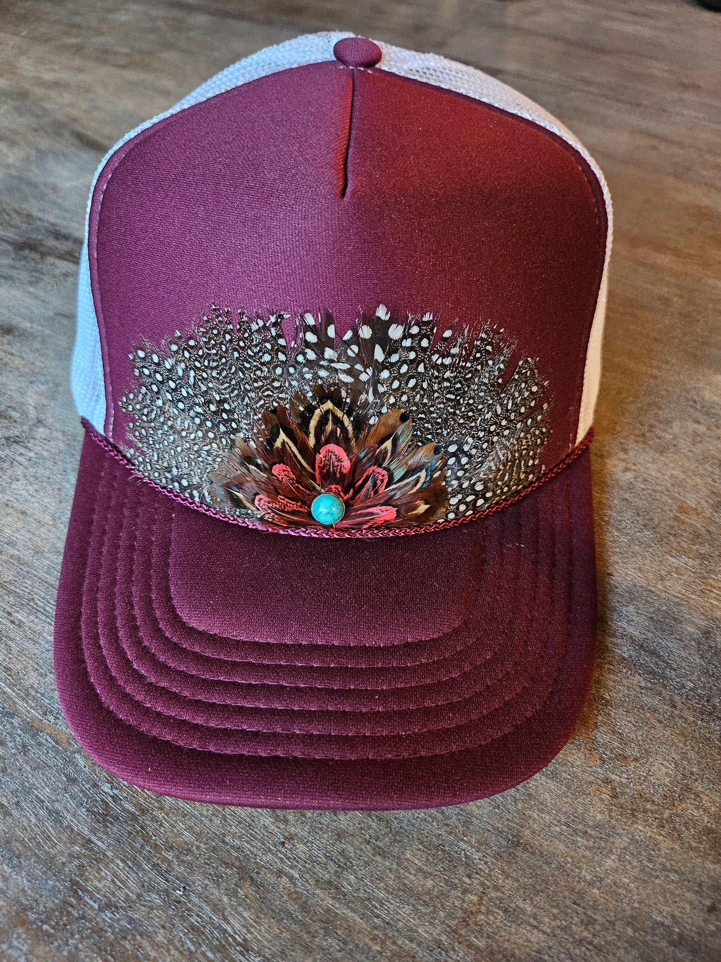 Feather crown custom trucker hats