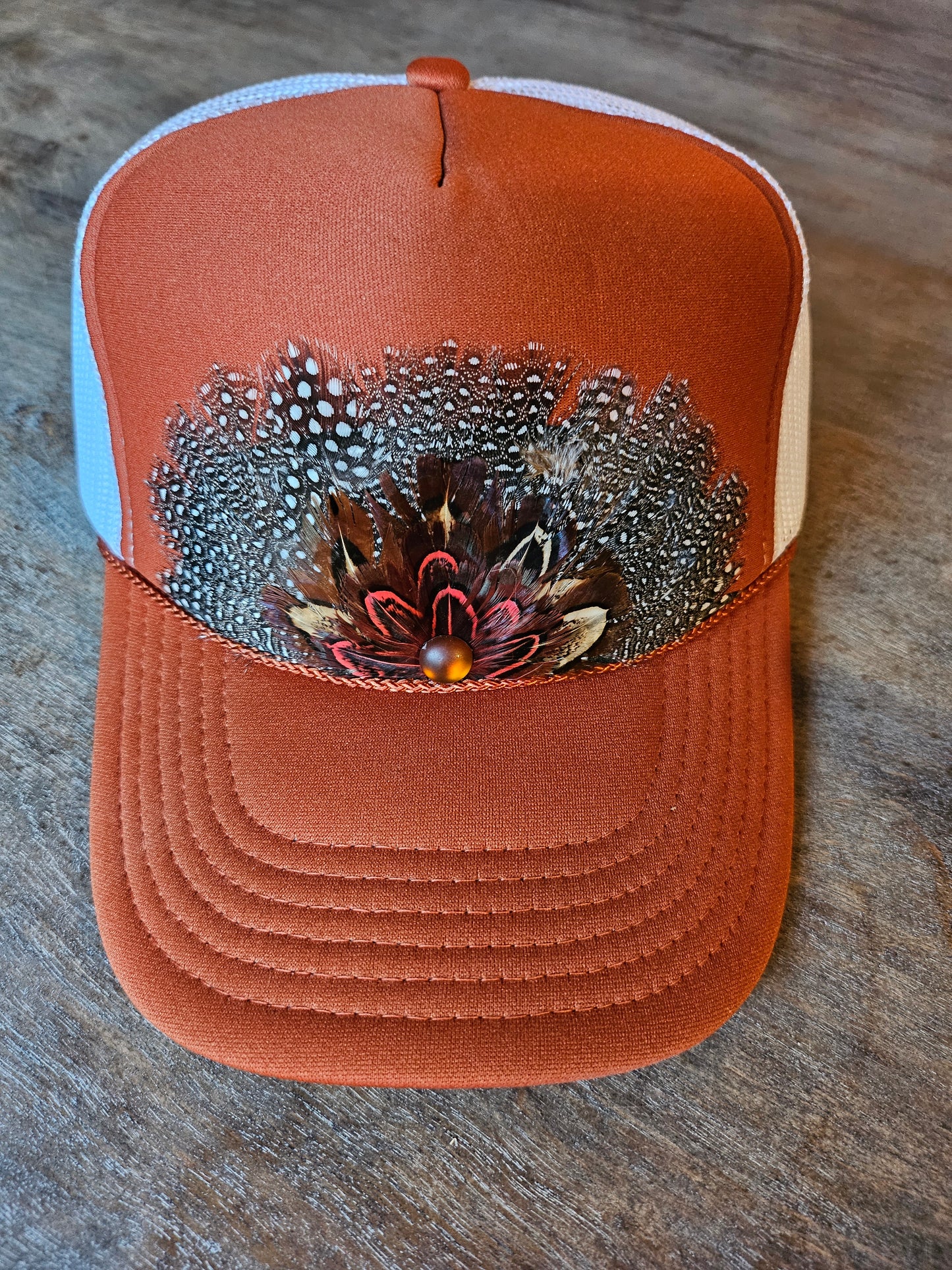 Feather crown custom trucker hats