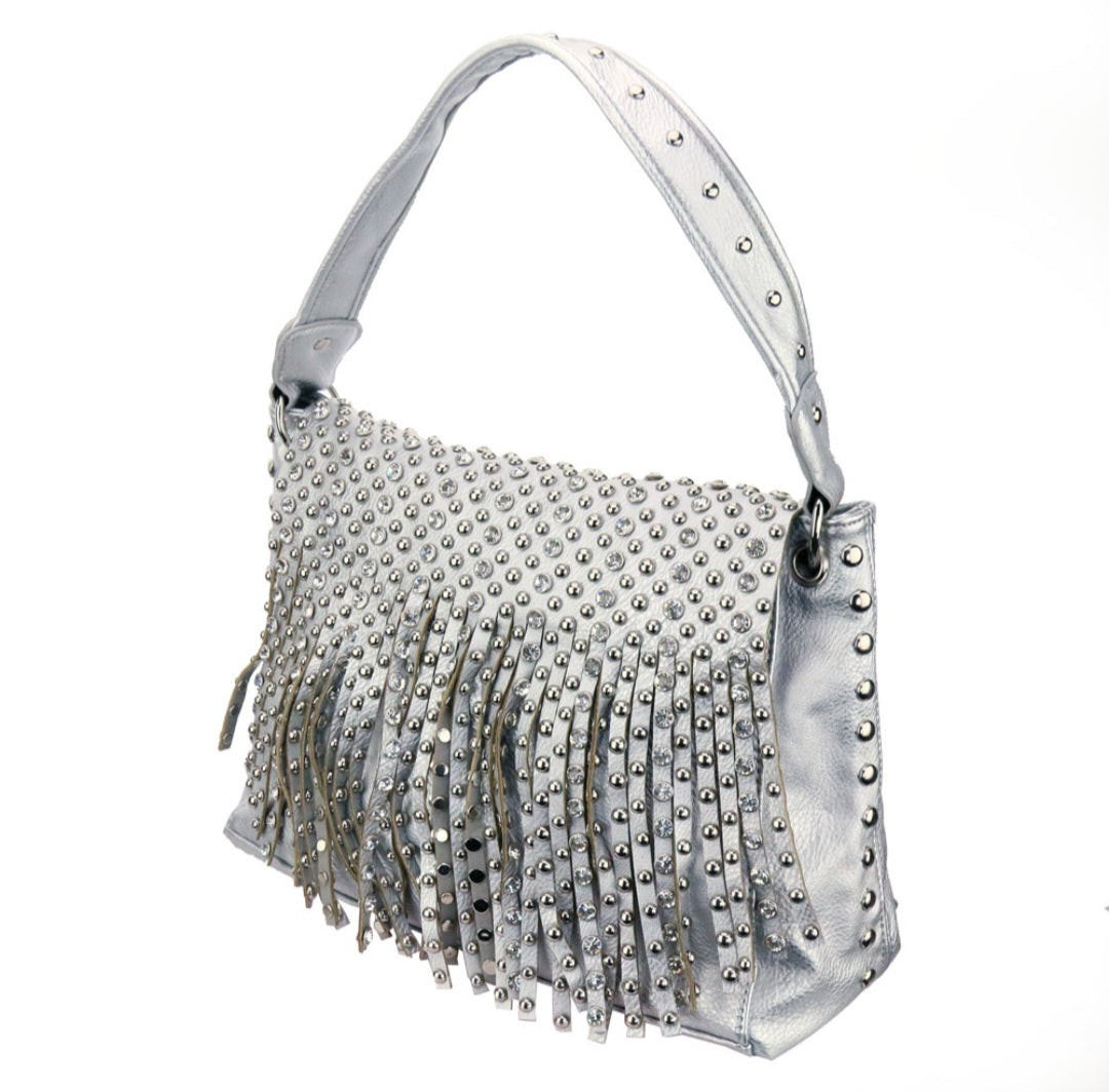 Western rhinestone fringe handbag