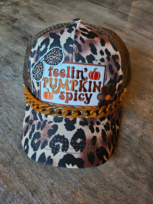 Custom leopard print pont tail hat