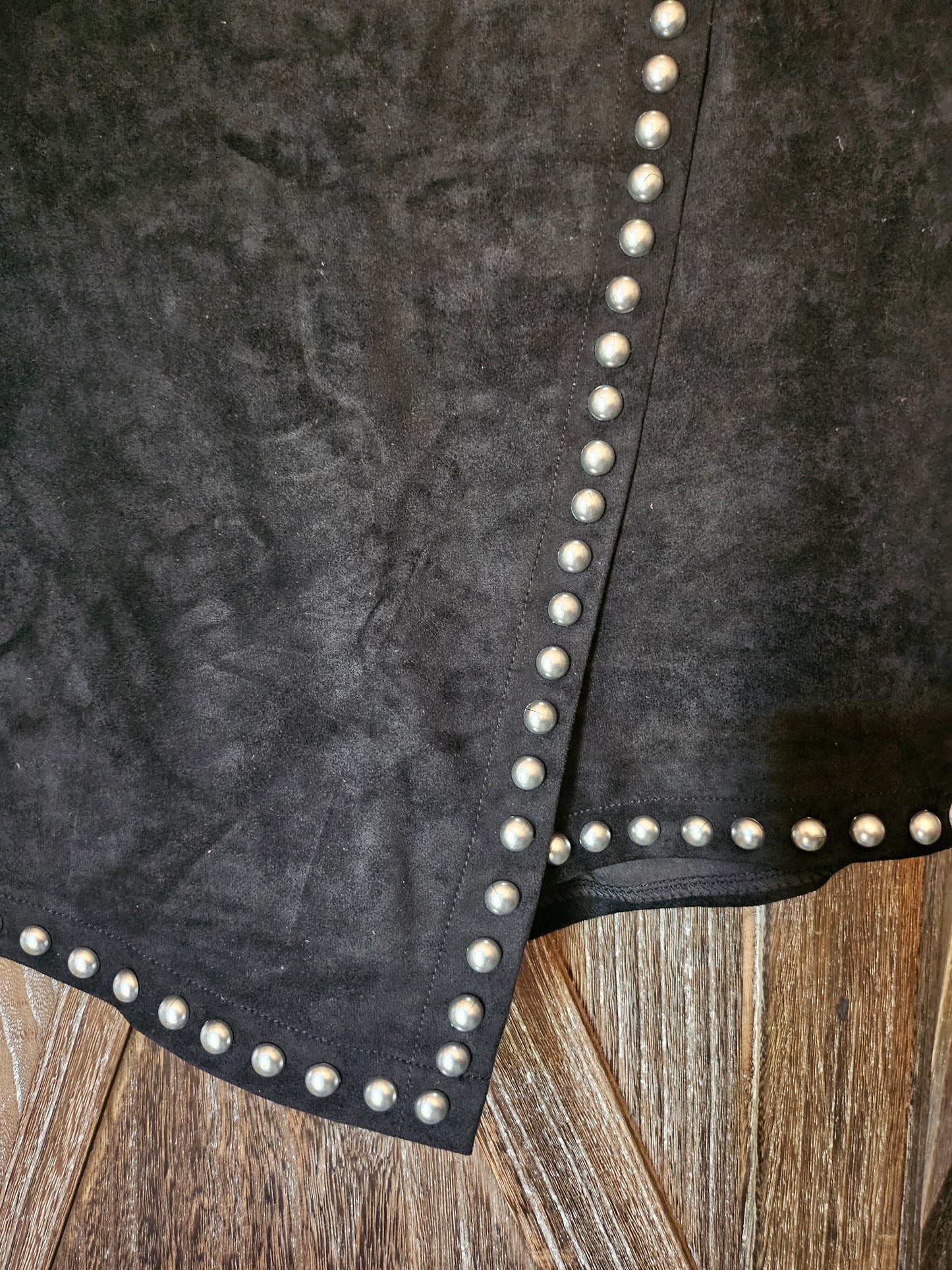 Black suede skort/shorts with studs