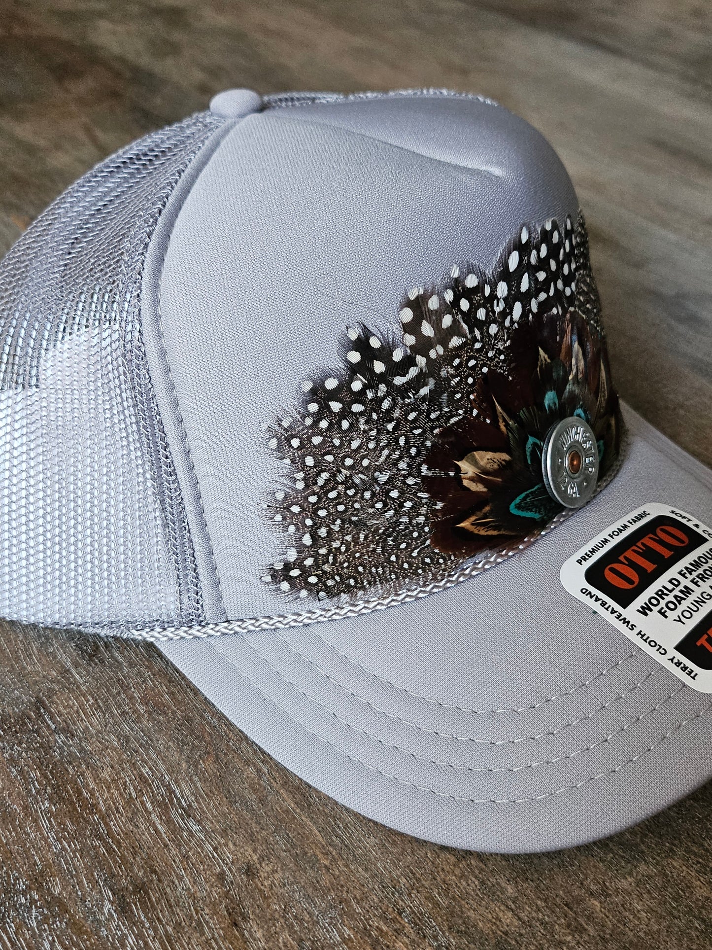 Custom silver grey trucker hat