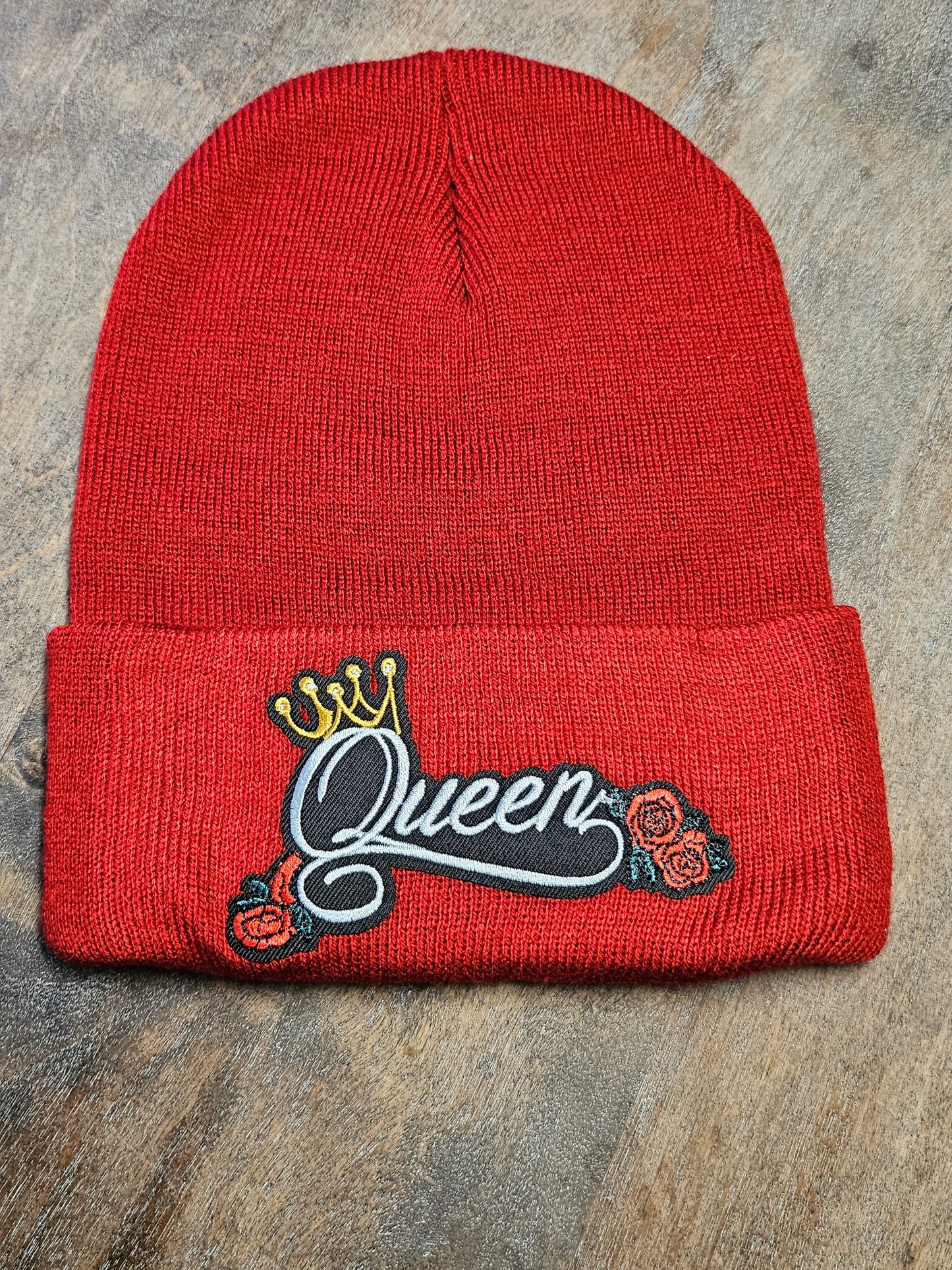 Beanie with embroidered patch