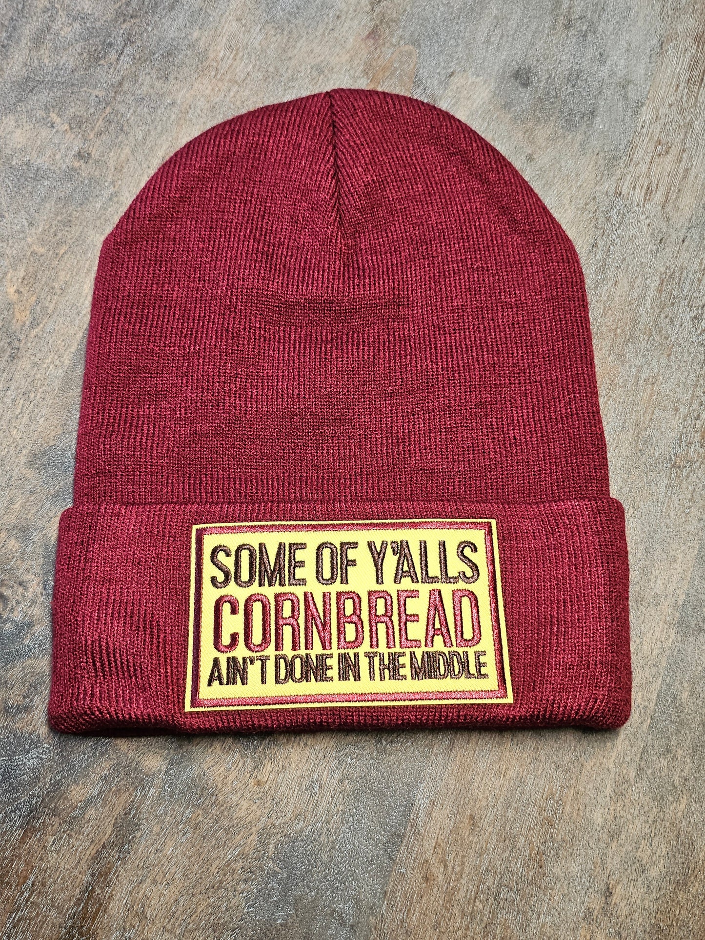 Maroon Beanie with embroidered patch