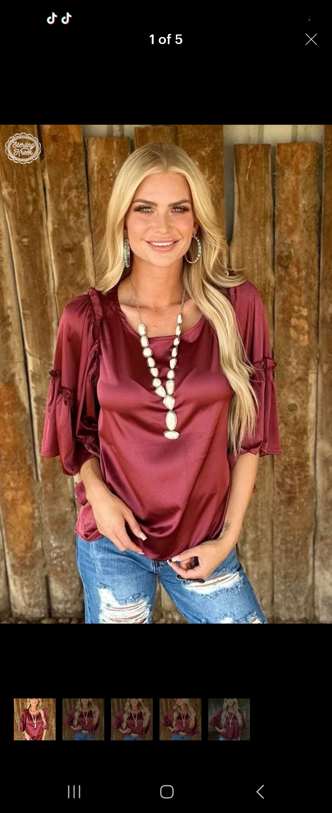 Sterling kreek INTO THE NIGHT SILK TOP in turquoise and wine red