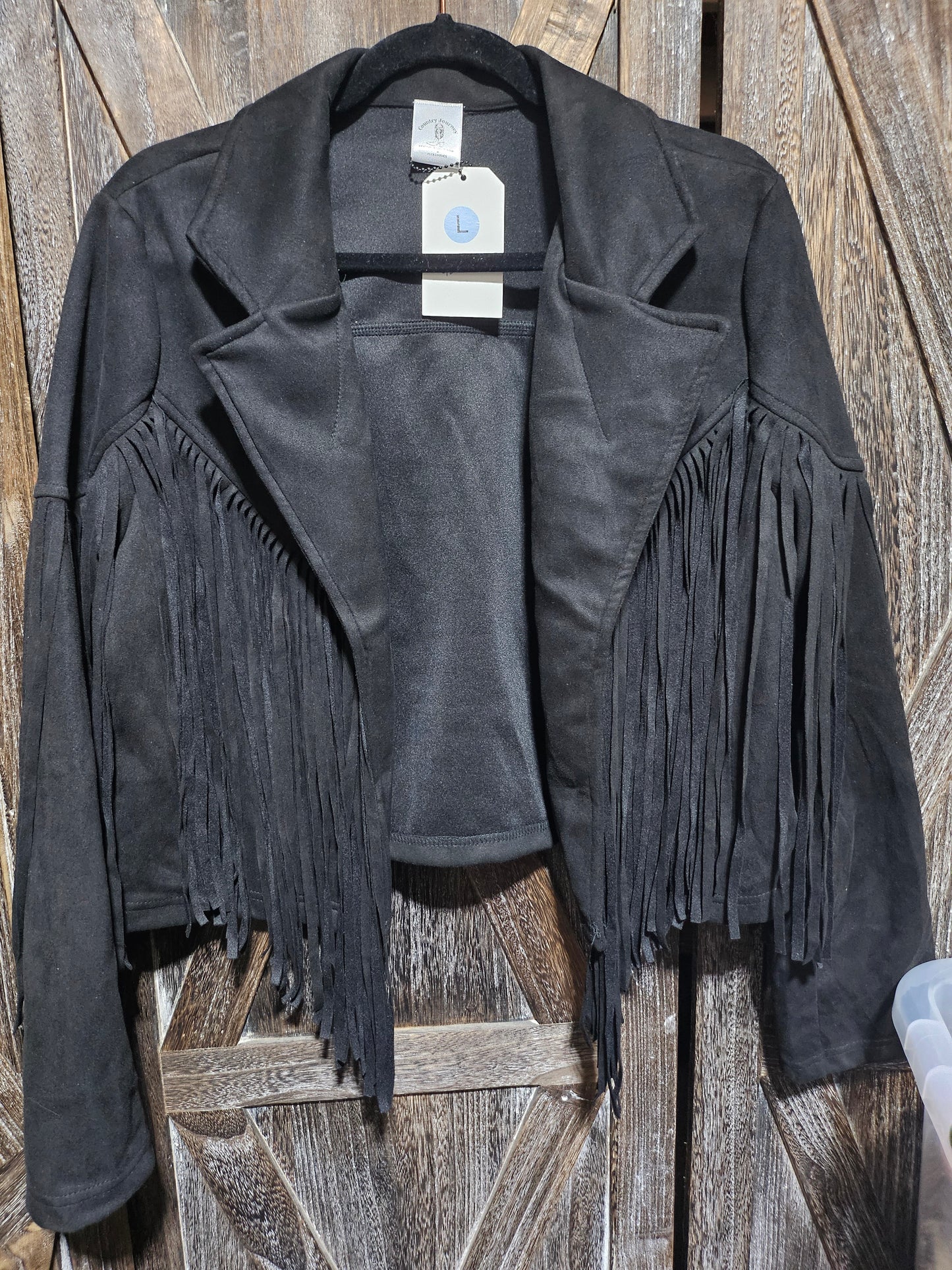 Black Suede Fringe Women's Jacket