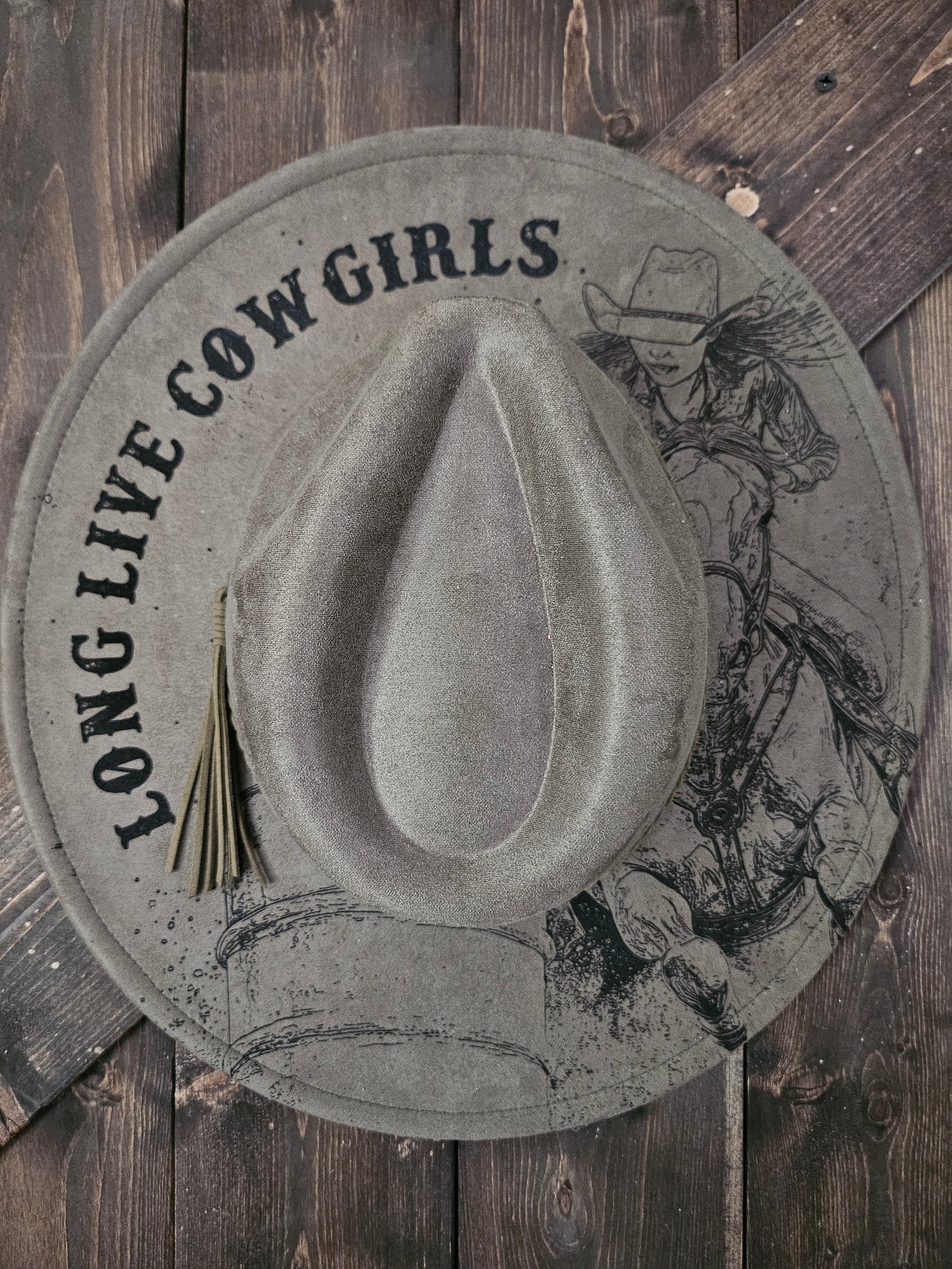 Engraved Barrel Racing Fedora Hat
